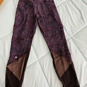 Lululemon black and purple speckled pants